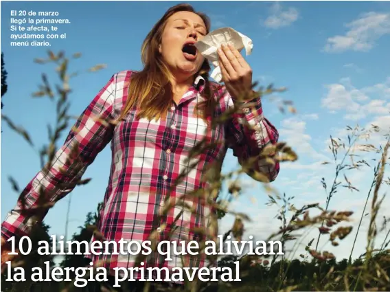  ??  ?? El 20 de marzo llegó la primavera. Si te afecta, te ayudamos con el menú diario.