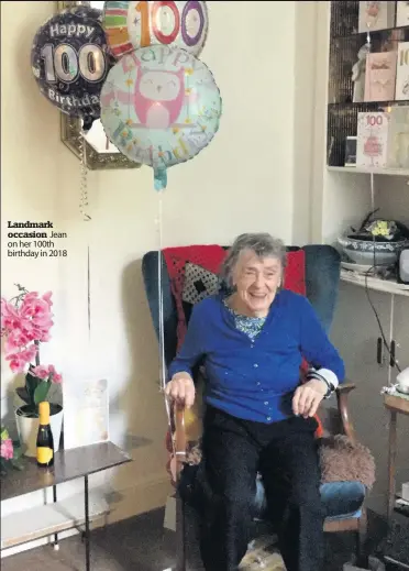  ??  ?? Landmark occasion Jean on her 100th birthday in 2018