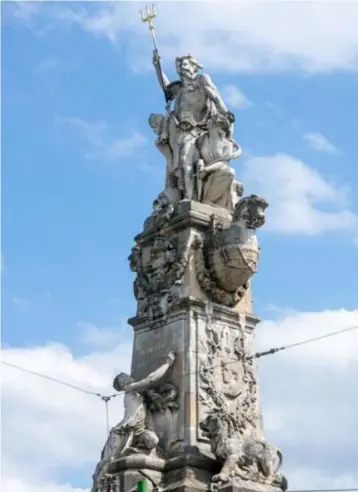  ?? FOTO PATRICK DE ROO ?? ‘Schelde Vrij’ op de Marnixplaa­ts is het bekendste monument dat verwijst naar de vrijmaking van de Schelde.