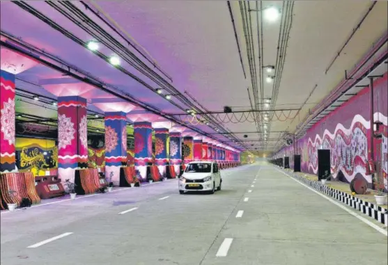  ?? ARVIND YADA/HT PHOTO ?? The tunnel will start on the Purana Qila Road and end on the Bhairon Marg, near the Ring Road.