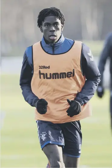  ??  ?? Ovie Ejaria trained with Rangers yesterday but the midfielder’s future at Ibrox remains uncertain.