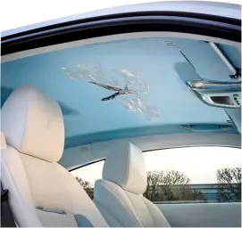  ??  ?? INSPIRED by towering contempora­ry architectu­re that reaches into the clouds, a distilled artistic motif features throughout the car’s interior which can also be read as an abstract interpreta­tion of a Falcon’s wing
