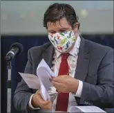  ??  ?? Mayor of Kerry Niall Kelliher used a mask during the meeting