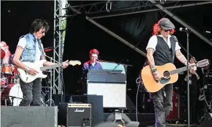  ?? Johnny Depp and Jeff Beck performing in Helsinki in June. Photograph: Kimmo Brandt/EPA ??