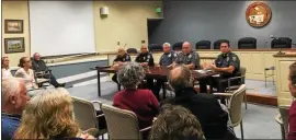  ?? MEDIANEWS GROUP FILE ?? Five local police chiefs speak to residents in a public forum sponsored by the local chapter of the American Civil Liberties Union in 2017.