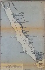  ??  ?? ■ Map showing the route taken by the men of the Emden along the eastern side of the Red Sea.