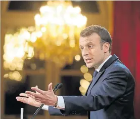  ?? EFE ?? Anuncios. El presidente francés Emmanel Macron, ayer en el Elíseo.