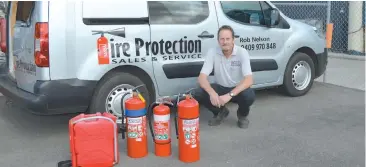  ??  ?? Rob Nelson, pictured here with products to protect your home and property from fire.