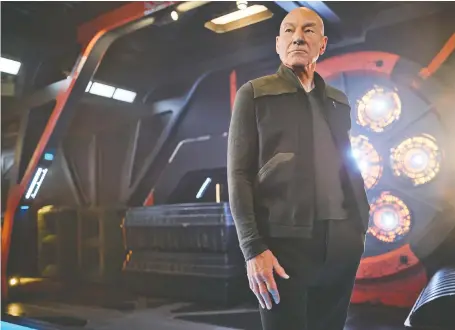  ?? JAMES DIMMOCK/CBS ?? Patrick Stewart returns to a familiar role as the title character in the Star Trek: The Next Generation spinoff Star Trek: Picard.