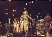  ?? GRAAM/HBO VIA AP RHONDA ?? This image released by HBO shows Tina Turner performing in 1976, from the documentar­y “Tina.”