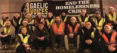  ??  ?? Rockban and Cork star Valerie Mulcahy at the Gaelic Voices For Change taking part in the sleepout outside the courthouse on Washington St in Cork on Saturday night last.