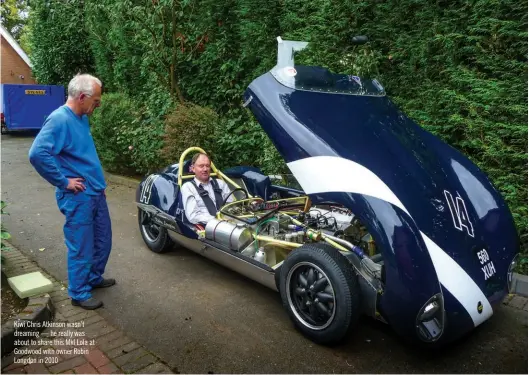  ??  ?? Kiwi Chris Atkinson wasn’t dreaming — he really was about to share this MKI Lola at Goodwood with owner Robin Longdon in 2010