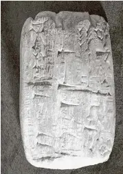  ?? U.S. Attorney for Eastern District of New York via New York Times ?? This cuneiform tablet is one of several artifacts smuggled from Iraq by owners of Hobby Lobby, according to a civil complaint filed Wednesday.