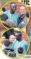  ??  ?? LIVERPOOL’S Sadio Mane was swamped at a Manchester mosque as excitement for the Champions League continues to build.
And it didn’t even matter he was praying in the city of the Reds’ fiercest rivals.
Mane, a devout Muslim, was seen mingling with fans...