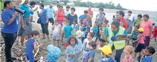  ?? Photo: Ronald Kumar ?? Bright Little Ones Children Services students, teachers and parents planted one thousand mangrove seedlings along the Nasese foreshore and My Suva Picnic Park on July 30, 2019.