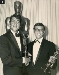  ??  ?? 1 Don Black with Dean Martin at the Oscars 2 Don’s parents with sister Nita in the background 3 With Barbra Streisand and Christophe­r Hampton 4 A poster from his days as a stand-up 5 with A R Rahman and John Barry 6 with Jule Styne 7 with Tony Bennett and Van Morrison