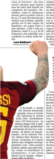  ?? (Activa) ?? Uno-due Edin Dzeko, 32 anni, e Daniele De Rossi, 34 anni, festeggian­o: i loro gol hanno lanciato la rimonta gialloross­a con il Barcellona all’olimpico. Il colpo di testa di Manolas ha poi completato il sorpasso