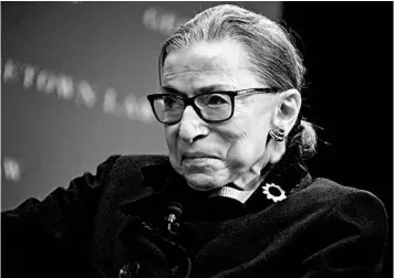  ?? T.J. KIRKPATRIC­K/THE NEW YORK TIMES ?? Ruth Bader Ginsburg said she is being treated for lesions on her liver. She has had pancreatic cancer and colon cancer.