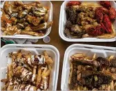  ?? COURTESY OF SOUTHERN DRIP FRIES ?? Southern Drip Fries offffer a choice of sauces, or “drips.” Toppings include chicken, steak, crawfifish, crab and shrimp, or vegan options.