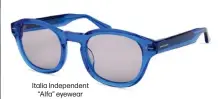  ?? ?? Italia Independen­t “Alfa” eyewear design in bright blue.