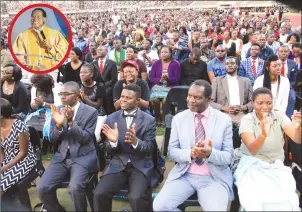  ?? — Picture by Innocent Makawa ?? Part of the crowd that attended Nigerian Pastor Chris Oyakhilome’s (inset) Worship and Communion service at the National Sports Stadium yesterday.