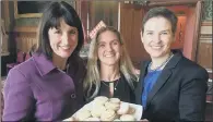  ??  ?? CAMPAIGN: Pictured from left MP Rachel Reeves, Kim Leadbeater and MP Mary Creagh share a Mince Pie Moment in Westminste­r yesterday.