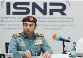  ?? Victor Besa / The National ?? Maj Gen Dr Ahmed Al Raisi, general inspector at the Ministry of Interior, said facial recognitio­n and iris scans will supersede traditiona­l passport control