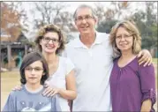  ??  ?? Sam Roy (left) and his mother, Kari, pose with Tom and Mollie Biddison. Sam found Tom Biddison’s wedding ring, lost for 29 years. THAO NGUYEN / FOR AMERICAN-STATESMAN