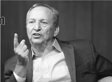  ??  ?? Summers speaks during a question-and-answer session with the media at a workshop hosted by the Bank of Japan and the Bank of Canada in Tokyo in September 2016. — WP-Bloomberg photo