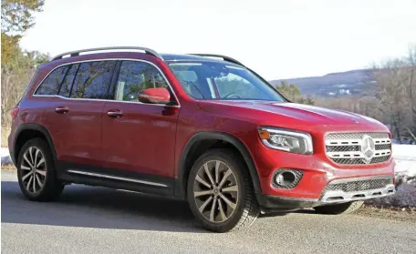  ?? MARC GRASSO PHOTOS / BOSTON HERALD ?? SPORTY AND LUXURIOUS: The Mercedes-Benz GLB 250 is a smaller SUV that provides a peppy ride and room for seven and Mercedes-Benz quality at a price that won’t break the bank.