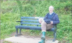  ?? (Pic: D Casolani) ?? Tommy Baker, pictured last year out on the Blackwater Way, taking a rest and enjoying the outdoors that he missed during his period cocooning. Tommy was dogsitting Gilla when photograph­ed.