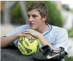  ??  ?? Chris Wood was photograph­ed by The Waikato Times at the end of 2009 – the same year he made his English Premier League debut aged 17.