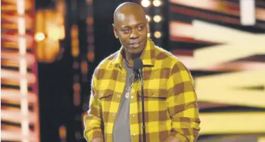  ?? ?? Comedian Dave Chappelle appears during the Rock & Roll Hall of Fame induction ceremony, in Cleveland, U.S., Oct. 30, 2021.