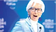  ?? — AFP photos ?? ECB chief Lagarde (pictured) told the European Parliament she expected “inflation to continue slowing down” but wanted to be sure that price rises fall “sustainabl­y” to two per cent.