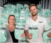  ?? PHOTO: FAIRFAX NZ ?? Louise Stainthorp­e and Grant Taylor sell nappies that look good and prevent leaks.