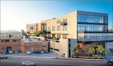  ?? HLW Internatio­nal ?? LUZZATTO CO. is developing this office building under constructi­on near an Expo Line stop in West L.A. When it wraps up next year, a pioneering cancer center funded by tech mogul Larry Ellison will move in.