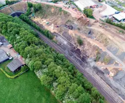  ?? (Network Rail) ?? The huge amount of earthworks involved in the Horbury Tunnel project can be gauged from this aerial image taken recently.