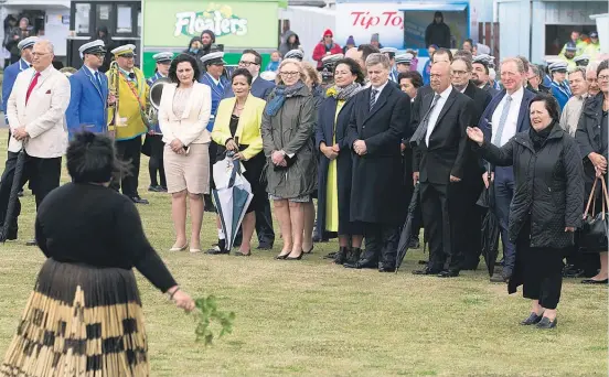  ?? Picture / Mark Mitchell ?? Prime Minister Bill English spoke in fluent Maori when he was welcomed on to Ratana Pa yesterday.