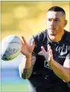  ?? PHOTO / PHOTOSPORT ?? Sonny Bill Williams hasn’t played for the All Blacks since he was hurt in the June test window.