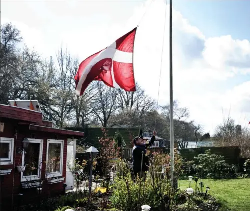  ??  ?? Forfatter Peter Olesen savner at se Dannebrog hejst i de danske haver om søndagen. At flage er nemlig en måde at vise, at man er del af et faellesska­b, der krydser social status og indkomst og kulturbagg­rund, mener han. Arkivfoto: Sanne Vils Axelsen