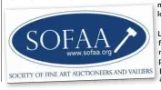  ??  ?? Look for the logo for SOFAA as membership should provide additional protection for auction participan­ts