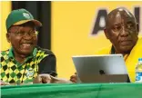  ?? PICTURE: BLOOMBERG ?? TOGETHER: Former president Jacob Zuma with President Cyril Ramaphosa at the party’s national conference last year.