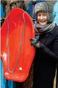  ??  ?? Cheery: Pauline Bridgeman bought a sled for grandson