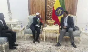  ??  ?? Edmonton’s Ahmed Abdulkadir, left, took part in peace talks between the Ogaden National Liberation Front and the Ethiopian government.