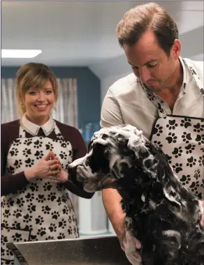  ??  ?? Natasha Lyonne as Mattie, Max (voiced by Chris ‘Ludacris’ Bridges) and Will Arnett as Frank in ShowDogs.