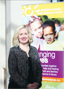  ?? JIM WELLS ?? Calgary’s Sara Austin, CEO of the Sheldon Kennedy Child Advocacy Centre, was instrument­al in launching Children First Canada. She says one in five children live in poverty.