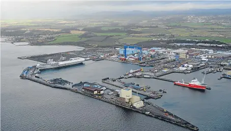  ?? Picture: Kim Cessford. ?? HMS Queen Elizabeth was built across several yards before final assembly at Rosyth.