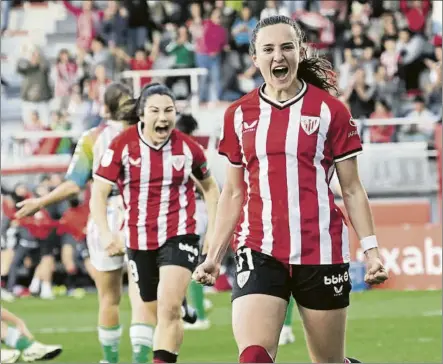  ?? FOTO: ATHLETIC ?? Gol y tres puntos
Jone Amezaga celebra el tanto que sirvió para sumar la victoria ante el Betis