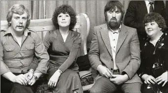  ??  ?? Joe and Helen Malone, Tony and Anne Somers at the 1980 Ross Celtic dinner dance.