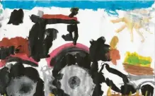  ??  ?? Max, 6 Jahre, hat einen Traktor gemalt, der Laub aufsammelt.